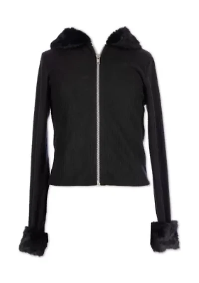 Girls 7-16 Fleece Cuff Zip Top