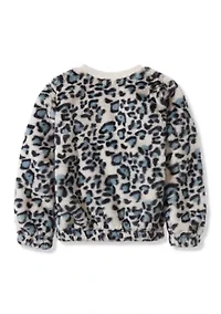 Girls 7-16 Animal Print Sherpa Pullover
