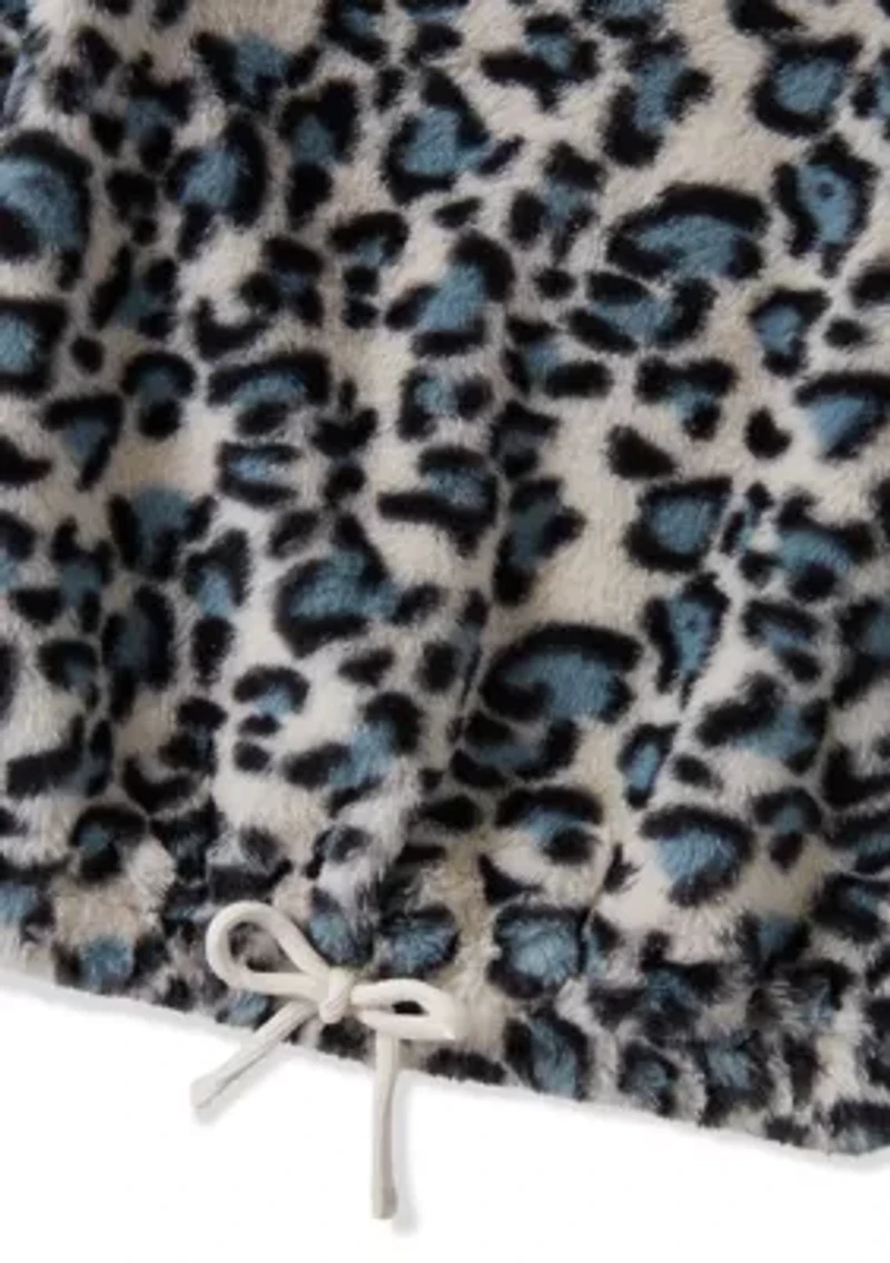 Girls 7-16 Animal Print Sherpa Pullover