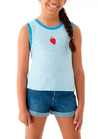 Girls 7-16 Striped Fruit Graphic Tank Top