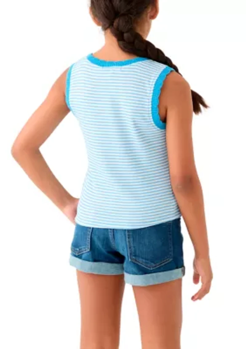 Girls 7-16 Striped Fruit Graphic Tank Top