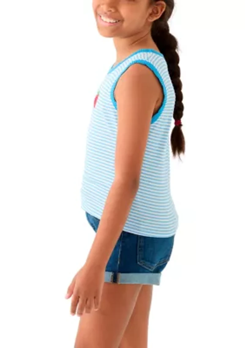 Girls 7-16 Striped Fruit Graphic Tank Top