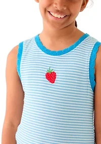 Girls 7-16 Striped Fruit Graphic Tank Top