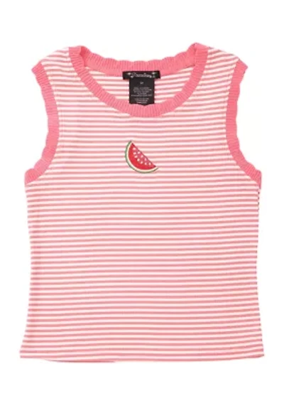 Girls 7-16 Striped Fruit Graphic Tank Top
