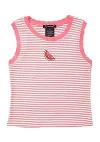 Girls 7-16 Striped Fruit Graphic Tank Top
