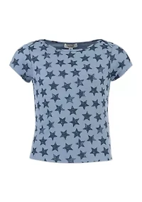 Girls 7-16 Allover Star T-Shirt