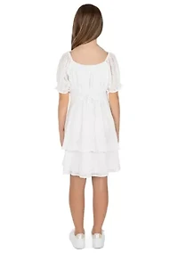 Girls 7-16 Tiered Chiffon Dress