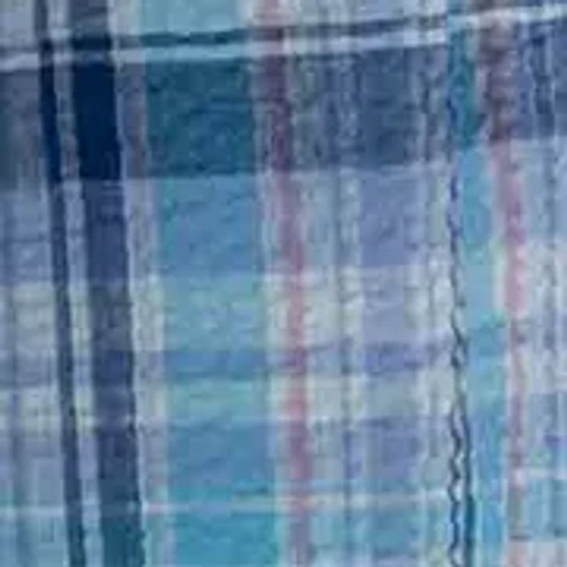 Girls 7-16 Plaid Print Smocked Babydoll Off the Shoulder Dress