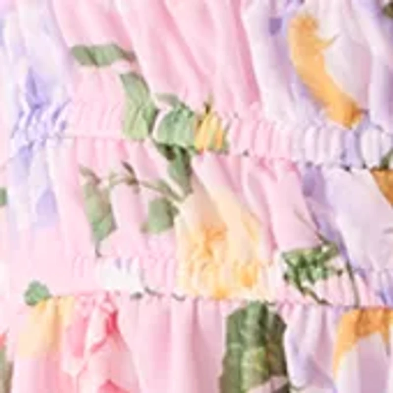 Girls 7-16 Floral Banded Waist Dress