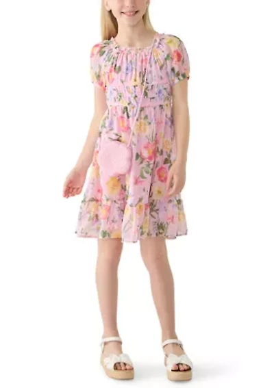 Girls 7-16 Floral Banded Waist Dress