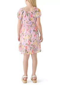 Girls 7-16 Floral Banded Waist Dress