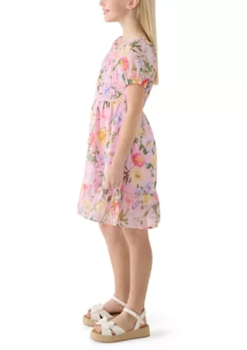 Girls 7-16 Floral Banded Waist Dress