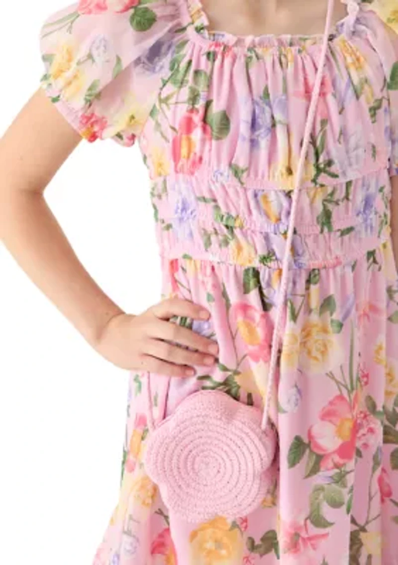 Girls 7-16 Floral Banded Waist Dress