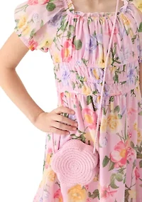 Girls 7-16 Floral Banded Waist Dress