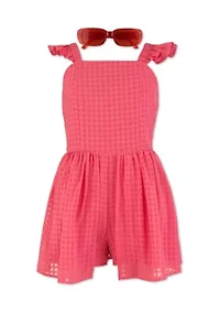 Girls 7-16 Windowpane Romper