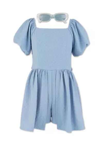 Girls 7-16 Floral Romper Dress