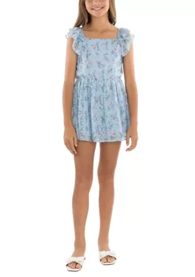 Girls 7-16 Floral Chiffon Romper