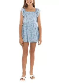 Girls 7-16 Floral Chiffon Romper