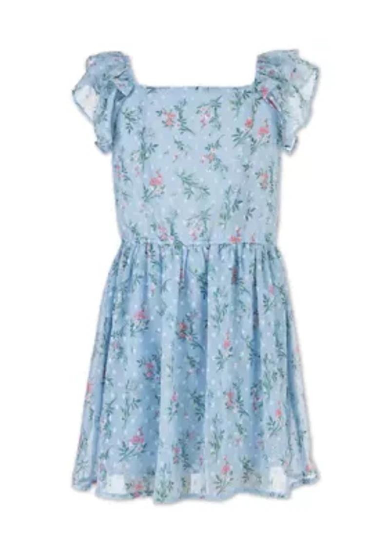Girls 7-16 Floral Chiffon Romper