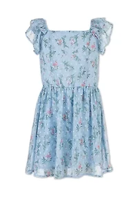 Girls 7-16 Floral Chiffon Romper