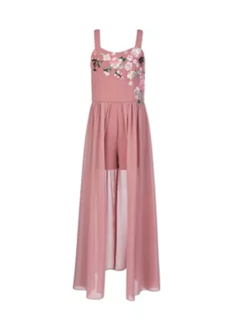 Girls 7-16 Mauve Embellished Walk Thru Dress