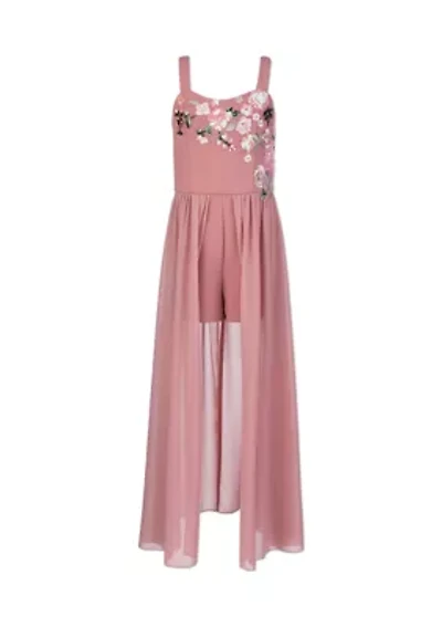 Girls 7-16 Mauve Embellished Walk Thru Dress