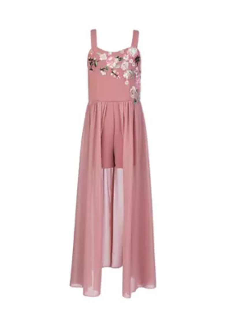 Girls 7-16 Mauve Embellished Walk Thru Dress