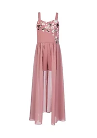 Girls 7-16 Mauve Embellished Walk Thru Dress