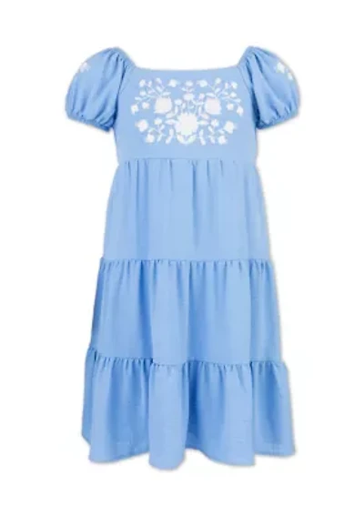 Girls 7-16 Embroidered Bodice Dress