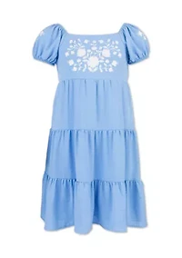 Girls 7-16 Embroidered Bodice Dress