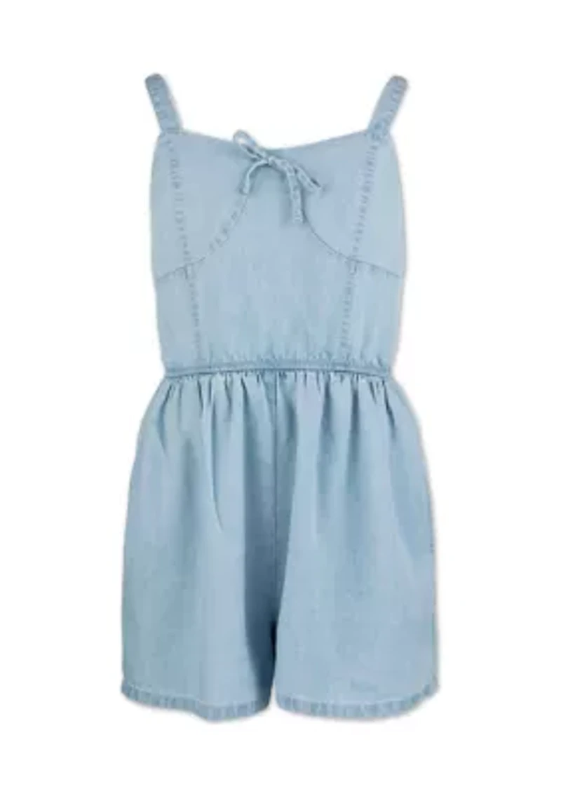 Girls 7-16 Chambray Romper
