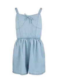 Girls 7-16 Chambray Romper