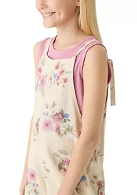 Girls 7-16 Floral Romper Set