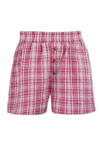 Girls 7-16 Pink Boxer Shorts