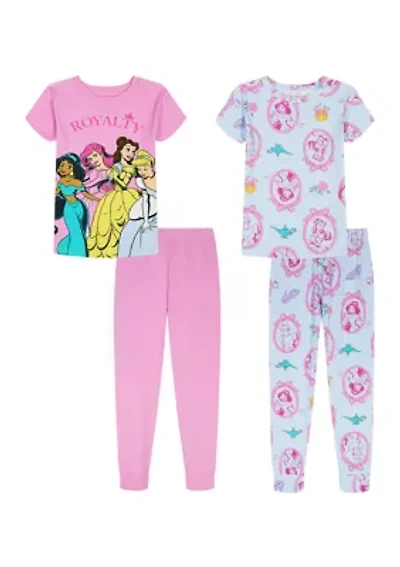 Girls 4-6 Royalty 4 Piece Pajama Set