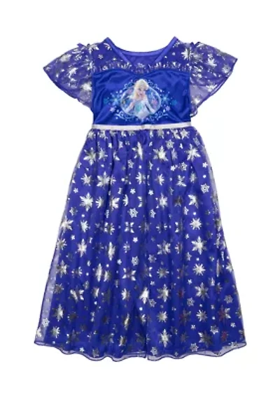Girls 4-8 Elsa Navy Nightgown