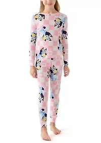 Girls 7-16 Hi Bluey 4-Piece Pajama Set