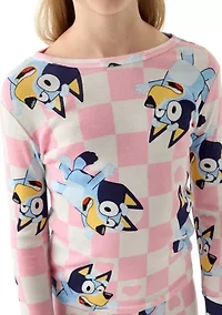 Girls 7-16 Hi Bluey 4-Piece Pajama Set