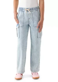 Girls 7-16 Cozy Cargo Wide Leg Jeans