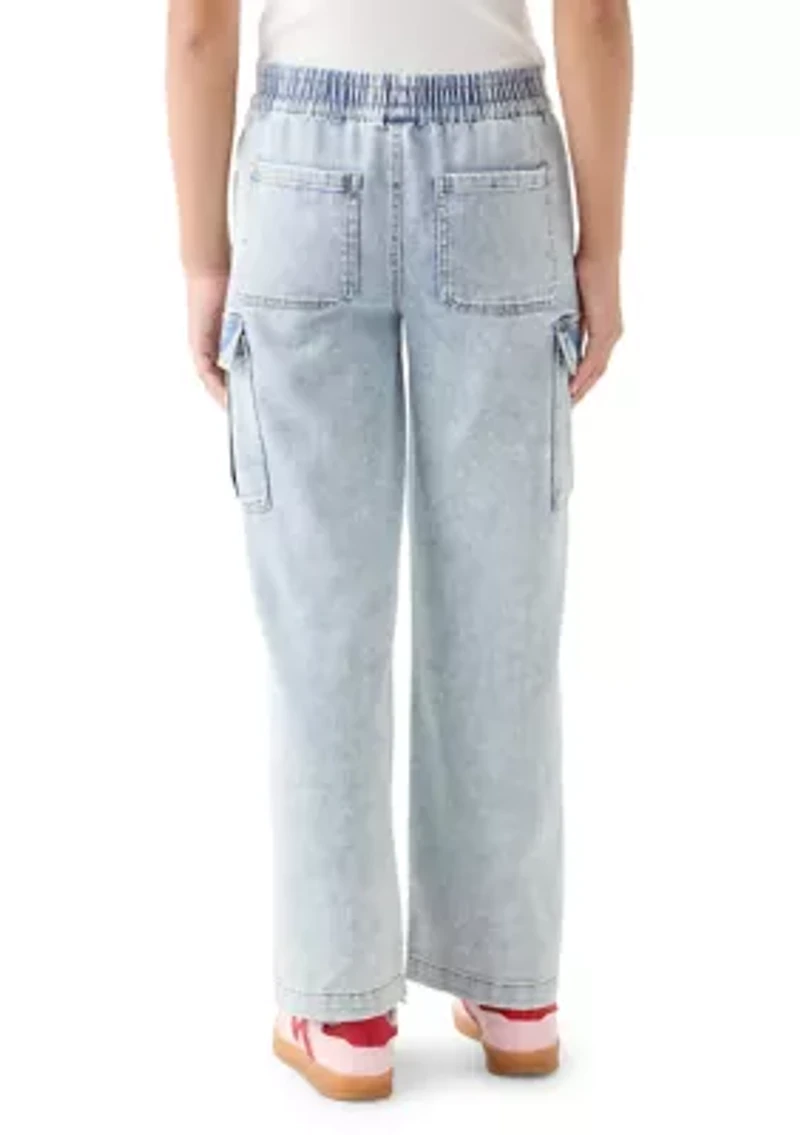 Girls 7-16 Cozy Cargo Wide Leg Jeans
