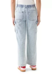 Girls 7-16 Cozy Cargo Wide Leg Jeans