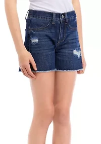 Girls 7-16 High Rise Shorts with Elastic Back