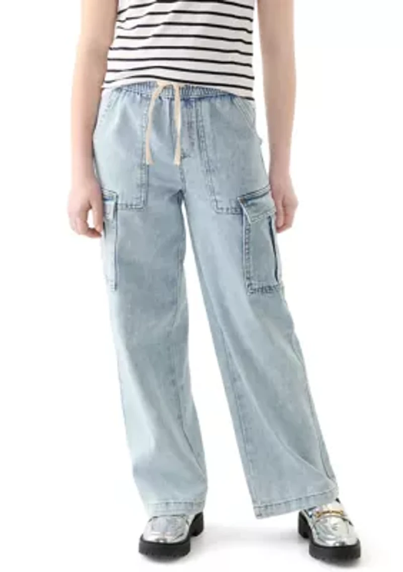 Girls 7-16 Wide Leg Cargo Jeans