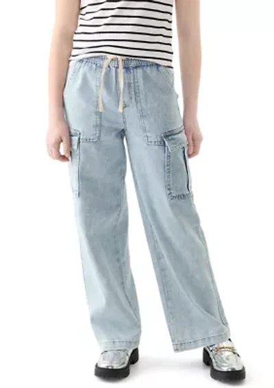 Girls 7-16 Wide Leg Cargo Jeans