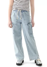 Girls 7-16 Wide Leg Cargo Jeans