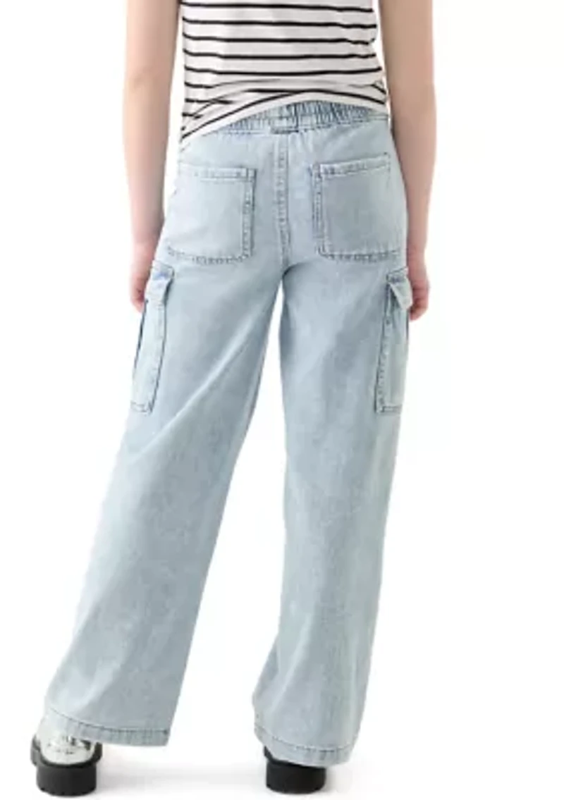 Girls 7-16 Wide Leg Cargo Jeans