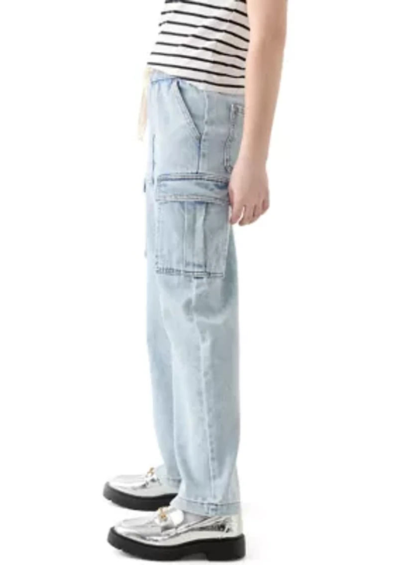 Girls 7-16 Wide Leg Cargo Jeans