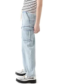 Girls 7-16 Wide Leg Cargo Jeans