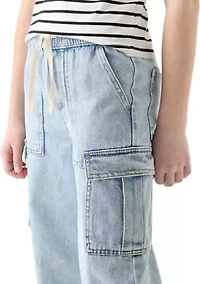 Girls 7-16 Wide Leg Cargo Jeans