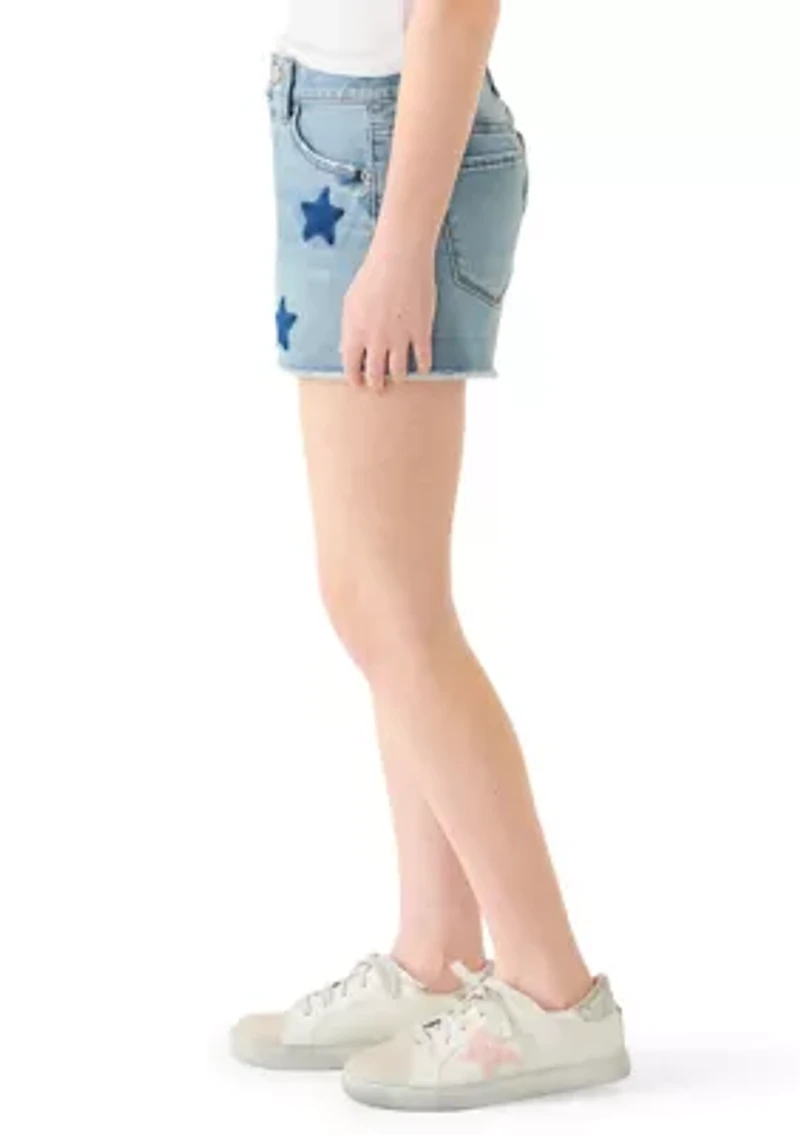 Girls 7-16 Star Applique Shorts
